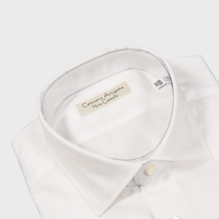 Camicia in cotone linea classica da uomo colore bianco - Camiceria Artigiana Nino Castello Perugia